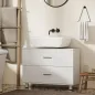 Mueble Bajo Lavabo con 2 Cajones Estilo Moderno para Lavabo sin Pedestal 80x30x60 cm Blanco
