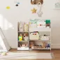 Estantería Infantil para Juguetes Estantes Abiertos Compartimentos Diseño de Ositos Organizador de Juguetes Blanco