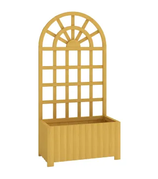 Jardinera con Enrejado de Madera con Drenaje para Cultivos Verduras Flores Hierbas 60x30x120 cm Natural