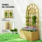 Jardinera con Enrejado de Madera con Drenaje para Cultivos Verduras Flores Hierbas 60x30x120 cm Natural