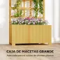 Jardinera con Enrejado de Madera con Drenaje para Cultivos Verduras Flores Hierbas 60x30x120 cm Natural