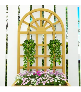 Jardinera con Enrejado de Madera con Drenaje para Cultivos Verduras Flores Hierbas 60x30x120 cm Natural