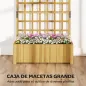 Jardinera con Enrejado de Madera con Drenaje para Cultivos Verduras Flores Hierbas 90x30x180 cm Natural