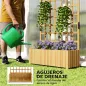 Jardinera con Enrejado de Madera con Drenaje para Cultivos Verduras Flores Hierbas 90x30x180 cm Natural