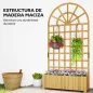 Jardinera con Enrejado de Madera con Drenaje para Cultivos Verduras Flores Hierbas 90x30x180 cm Natural
