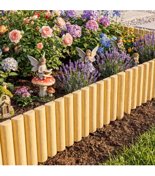 Valla de Jardín de Madera Panel Decorativo Resistente y Fácil de Instalar para Patio Césped Camino 176x38 cm Natural