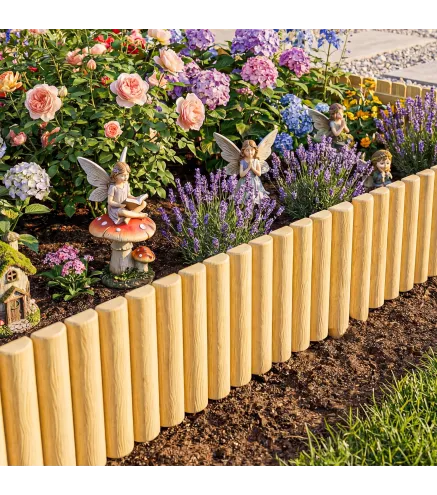 Valla de Jardín de Madera Panel Decorativo Resistente y Fácil de Instalar para Patio Césped Camino 176x38 cm Natural