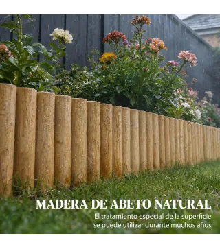 Valla de Jardín de Madera Panel Decorativo Resistente y Fácil de Instalar para Patio Césped Camino 176x38 cm Natural