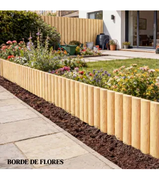 Valla de Jardín de Madera Panel Decorativo Resistente y Fácil de Instalar para Patio Césped Camino 176x38 cm Natural