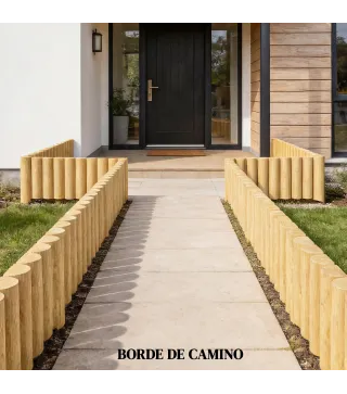 Valla de Jardín de Madera Panel Decorativo Resistente y Fácil de Instalar para Patio Césped Camino 176x38 cm Natural