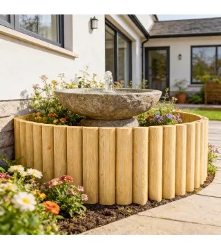 Valla de Jardín de Madera Panel Decorativo Resistente y Fácil de Instalar para Patio Césped Camino 176x38 cm Natural