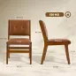 Pack de 2 Sillas de Comedor Tapizadas en PU Asiento Acolchado Patas de Madera para Salón Marrón