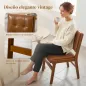 Pack de 2 Sillas de Comedor Tapizadas en PU Asiento Acolchado Patas de Madera para Salón Marrón