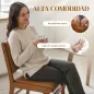 Pack de 2 Sillas de Comedor Tapizadas en PU Asiento Acolchado Patas de Madera para Salón Marrón