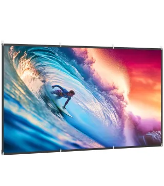 Pantalla de Proyección Manual 120 Pulgadas Formato 16:9 HD 4K/8K para Interior y Exterior Blanco