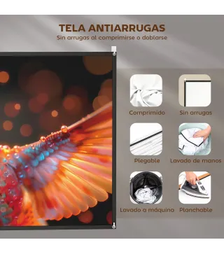 Pantalla de Proyección Manual 120 Pulgadas Formato 16:9 HD 4K/8K para Interior y Exterior Blanco