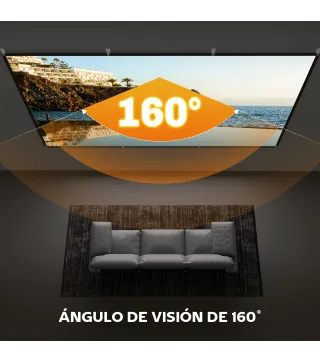 Pantalla de Proyección Manual 120 Pulgadas Formato 16:9 HD 4K/8K para Interior y Exterior Blanco