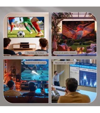 Pantalla de Proyección Manual 120 Pulgadas Formato 16:9 HD 4K/8K para Interior y Exterior Blanco