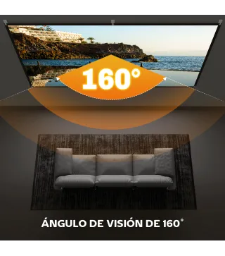 Pantalla de Proyección Manual 100 Pulgadas Formato 16:9 HD 4K/8K para Interior y Exterior Blanco