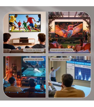Pantalla de Proyección Manual 100 Pulgadas Formato 16:9 HD 4K/8K para Interior y Exterior Blanco