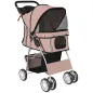 Carrito para Perros Pequeños con Cesta de Almacenaje Portavasos Ruedas y Cojín Lavable 77x44x102 cm Café