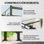 Pérgola de Jardín 3x3 m con Techo Retráctil y Cortinas Protección UV30+ Estructura Metálica para Patio Terraza Beige