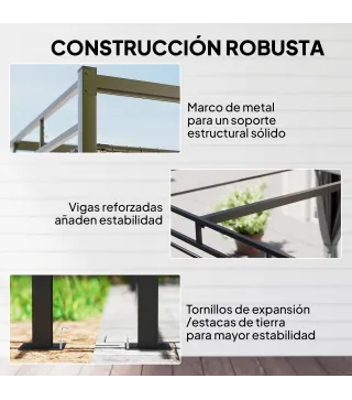Pérgola de Jardín 3x3 m con Techo Retráctil y Cortinas Protección UV30+ Estructura Metálica para Patio Terraza Gris