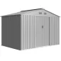 Cobertizo de Jardín Exterior 4,9 m² 277x195x192 cm con Puerta Corredera Ventilación y Kit de Fundación Gris