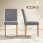 Pack de 4 Sillas de Comedor Respaldo Alto Tapizadas en Pana Asiento Acolchado Patas de Madera para Salón Gris