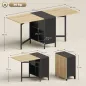 Mesa Plegable de Comedor con Alas Abatibles 4 Compartimentos 3 Formas para Cocina Salón 169x60x75 cm Natural Oscuro