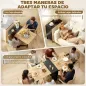 Mesa Plegable de Comedor con Alas Abatibles 4 Compartimentos 3 Formas para Cocina Salón 169x60x75 cm Natural Oscuro