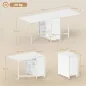 Mesa Plegable de Comedor con Alas Abatibles 4 Compartimentos 3 Formas para Cocina Salón 169x60x75 cm Blanco