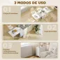 Mesa Plegable de Comedor con Alas Abatibles 4 Compartimentos 3 Formas para Cocina Salón 169x60x75 cm Blanco