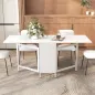 Mesa Plegable de Comedor con Alas Abatibles 4 Compartimentos 3 Formas para Cocina Salón 169x60x75 cm Blanco