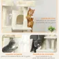 Árbol Rascador para Gatos Árbol para Gatos 153 cm con 2 Cuevas 3 Camas 2 Rampas Postes de Sisal Ratones Colgantes Crema