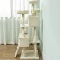 Árbol Rascador para Gatos Árbol para Gatos 153 cm con 2 Cuevas 3 Camas 2 Rampas Postes de Sisal Ratones Colgantes Crema