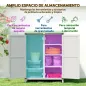 Caseta de Jardín de Madera 75x40x90 cm Armario para Almacenaje de Herramientas con 4 Estantes 2 Puertas Gris