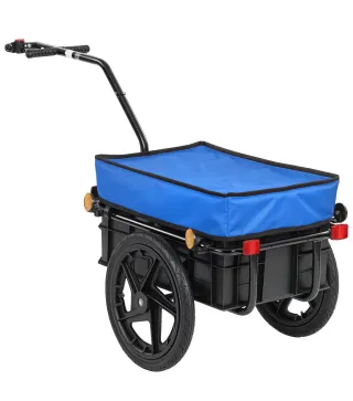 Remolque de Bicicleta 40 kg Cubierta de Tela Oxford con Reflectores y Marco de Acero 144x59x80 cm Azul
