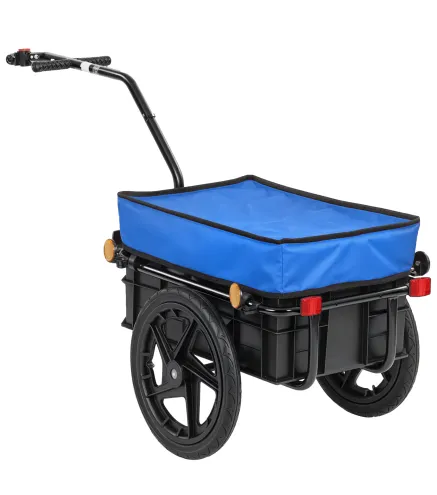 Remolque de Bicicleta 40 kg Cubierta de Tela Oxford con Reflectores y Marco de Acero 144x59x80 cm Azul