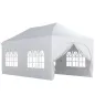 Carpa Plegable 6x3 m Pop-up con 6 Laterales Desmontables Altura Ajustable y Bolsa de Transporte Gris Claro
