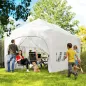Carpa Plegable 6x3 m Pop-up con 6 Laterales Desmontables Altura Ajustable y Bolsa de Transporte Gris Claro