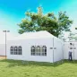 Carpa Plegable 6x3 m Pop-up con 6 Laterales Desmontables Altura Ajustable y Bolsa de Transporte Gris Claro
