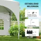 Carpa Plegable 6x3 m Pop-up con 6 Laterales Desmontables Altura Ajustable y Bolsa de Transporte Gris Claro