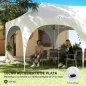 Carpa Plegable 6x3 m Pop-up con 6 Laterales Desmontables Altura Ajustable y Bolsa de Transporte Gris Claro