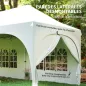 Carpa Plegable 6x3 m Pop-up con 6 Laterales Desmontables Altura Ajustable y Bolsa de Transporte Gris Claro