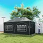 Carpa Plegable 6x3 m Pop-up con 6 Laterales Desmontables Altura Ajustable y Bolsa de Transporte Gris Oscuro