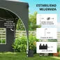 Carpa Plegable 6x3 m Pop-up con 6 Laterales Desmontables Altura Ajustable y Bolsa de Transporte Gris Oscuro
