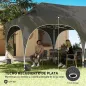 Carpa Plegable 6x3 m Pop-up con 6 Laterales Desmontables Altura Ajustable y Bolsa de Transporte Gris Oscuro