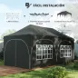 Carpa Plegable 6x3 m Pop-up con 6 Laterales Desmontables Altura Ajustable y Bolsa de Transporte Gris Oscuro