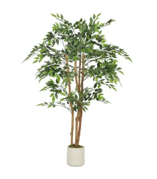 Ficus Artificial 150 cm Planta Artificial con 1116 Hojas y Maceta Planta Artificial Decorativa para Interior Verde